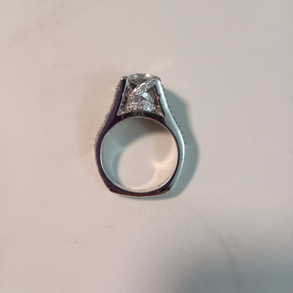 5.57 Ct  Ice White Round Moissanite Diamond Engagement Ring Silver Size 7 - Picture 13 of 13